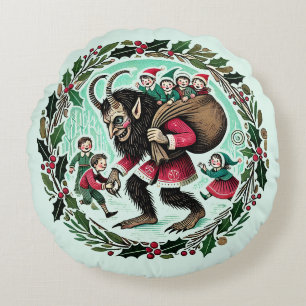 Krampus-jul Rund Kudde