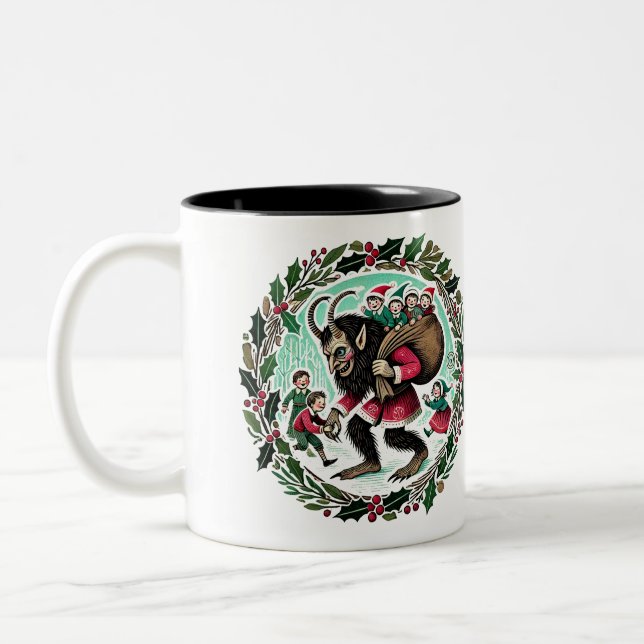 Krampus jul Två-Tonad mugg (Vänster)