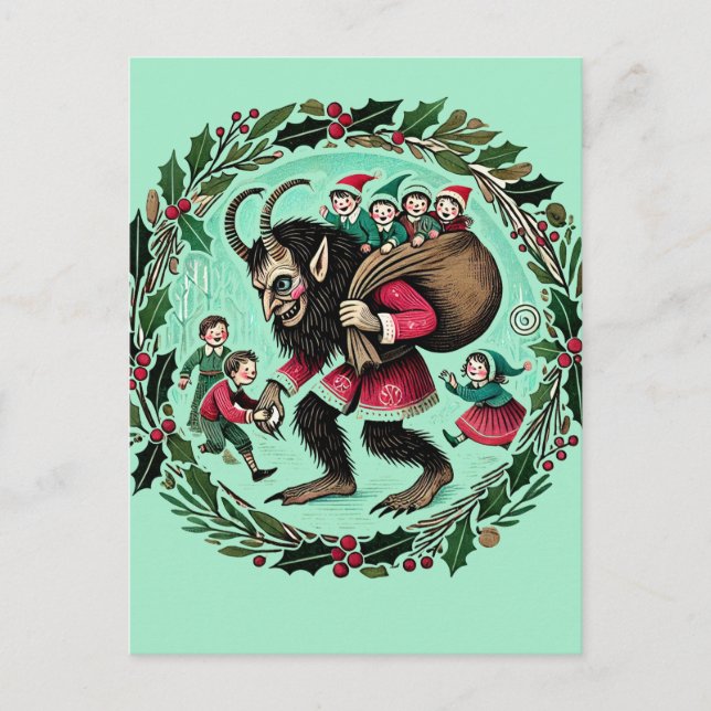 Krampus-jul Vykort (Framsida)