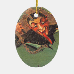 Krampus Julgransprydnad Keramik