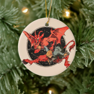 Krampus Julgransprydnad Keramik