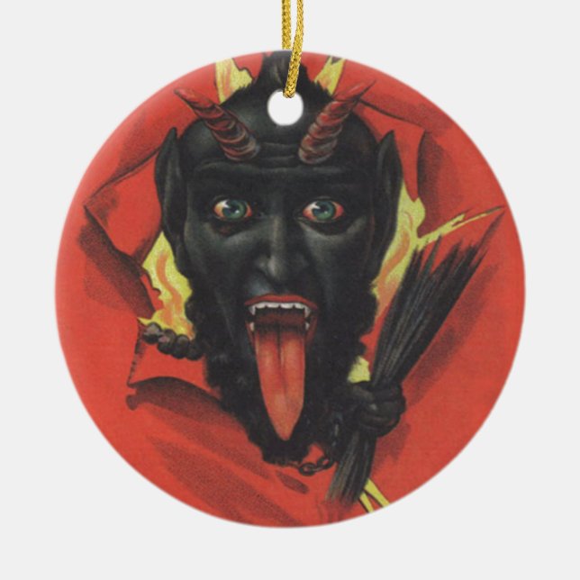 Krampus Julgransprydnad Keramik (Framsidan)