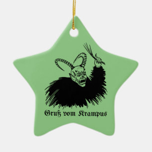 Krampus Julgransprydnad Keramik