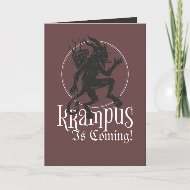 Krampus julklapp med fast Helgdag Helgkort (Framsida)