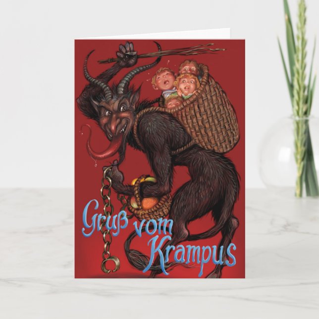 Krampus julkort helgkort (Framsida)