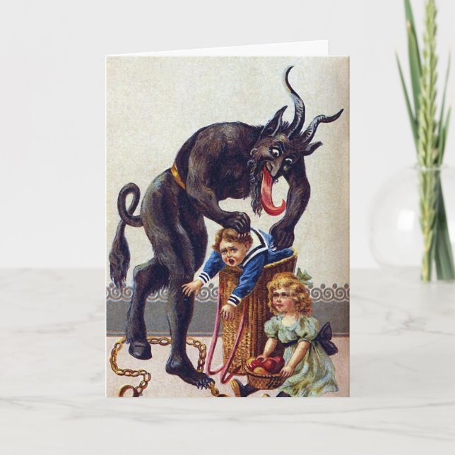 Krampus julkort helgkort (Framsida)