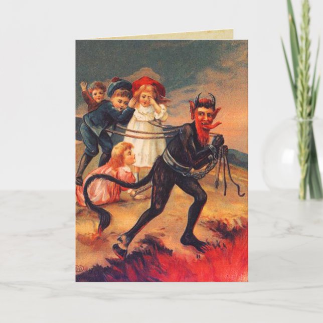 Krampus-julkort, omvänt helgkort (Framsida)