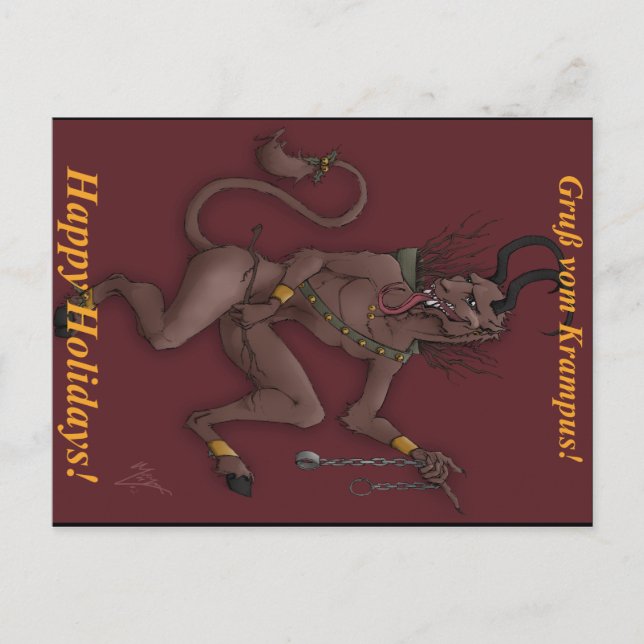 Krampus julvykort helg vykort (Framsida)