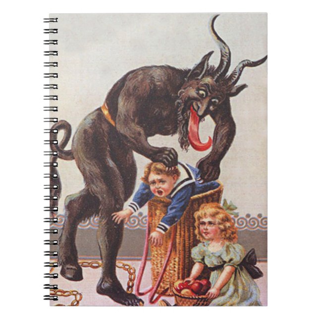 Krampus kidnappade barn anteckningsbok med spiral (Framsidan)