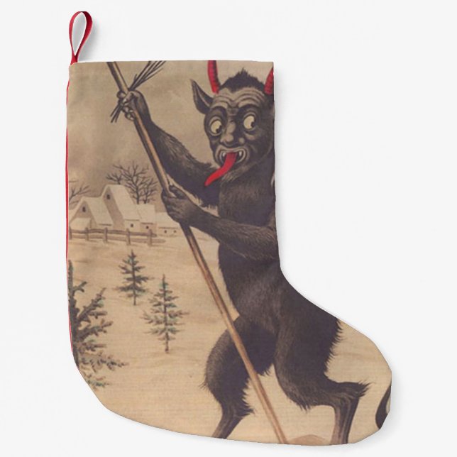 Krampus kidnappade människor skidbyte vinter liten julstrumpa (Framsidan)