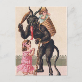 Krampus kidnappar jul för ungevintagehelgdag helg vykort