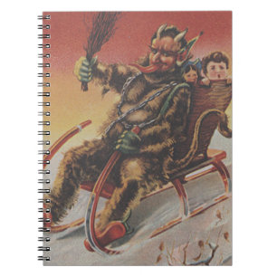 Krampus Kidnapping Children Sleigh Anteckningsbok