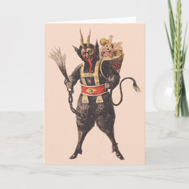 Krampus Kidnapping Children Switch Helgkort (Framsida)