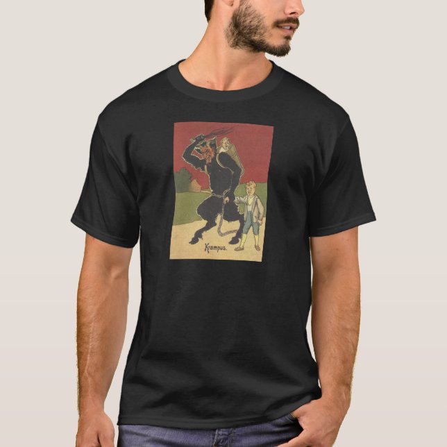 Krampus Kidnapping Children T Shirt (Framsida)