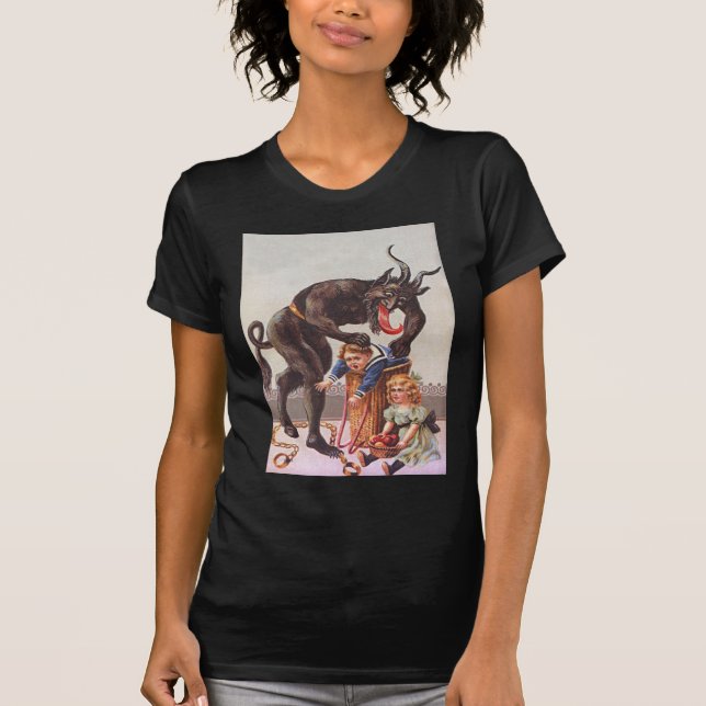 Krampus Kidnapping Children Tee Shirt (Framsida)