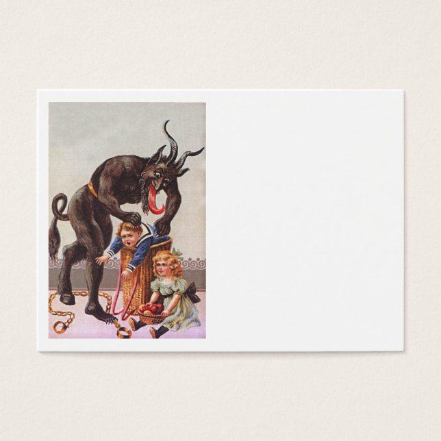 Krampus Kidnapping Children Visitkort (Framsidan)