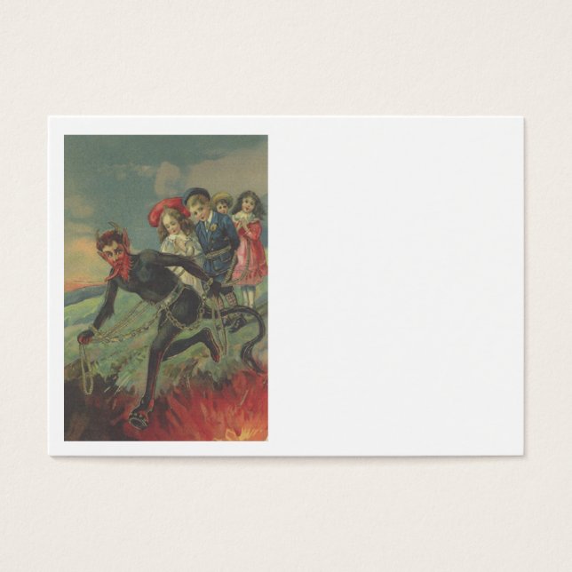 Krampus Kidnapping Children Visitkort (Framsidan)