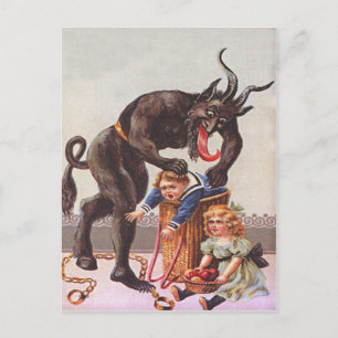 Krampus Kidnapping Children Vykort