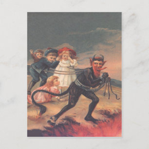 Krampus Kidnapping Children Vykort