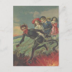 Krampus Kidnapping Children Vykort