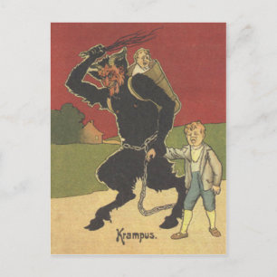Krampus Kidnapping Children Vykort