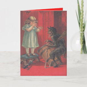 Krampus Kidnapping Girl Leksak Helgkort