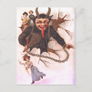 Krampus Kidnapping Women Vykort