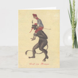 Krampus kidnappning av vuxen helgkort