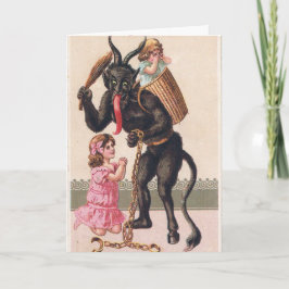 Krampus Kidnaps Kids Vintage Helgdag jul Helgkort