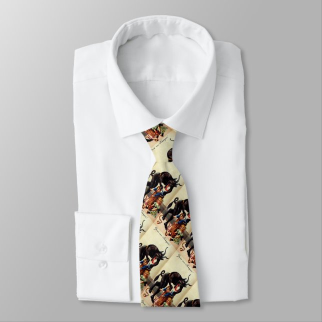 Krampus Kids i Basket Helgdag-julen Necktie Slips (Bunden)