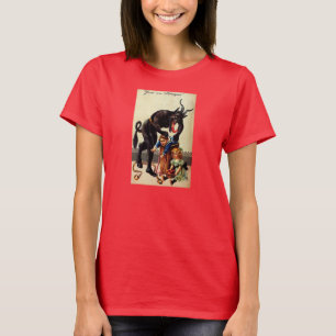 Krampus Kids i Basket Helgdag-julskeppet T-shirt