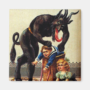 Krampus Kids i julgranen Basket Helgdag Magnet