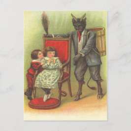 Krampus kommer för de elaka barnen vykort