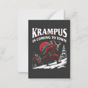 Krampus kommer till stan Krampus jul Anteckningskort