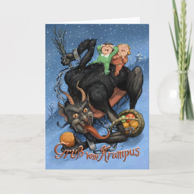 Krampus-kort Helgkort (Framsida)