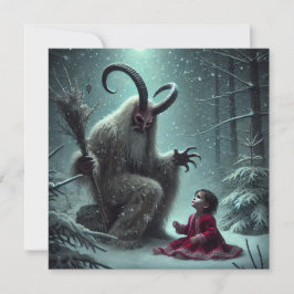 Krampus-kort med platt Helgdag Julkort
