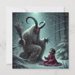 Krampus-kort med platt Helgdag Julkort