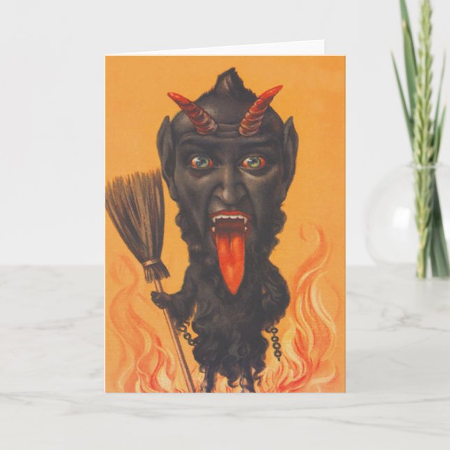 Krampus Kvast Hel Kedjor Helgkort (Framsida)
