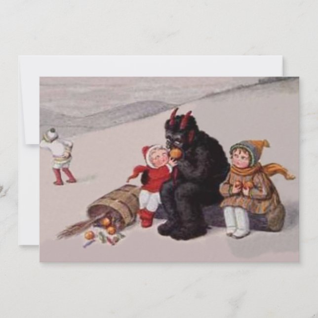 Krampus leker med barn snö (Framsida)
