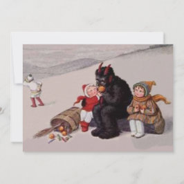 Krampus leker med barn snö