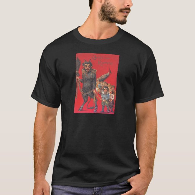Krampus med dåliga barn t-shirt (Framsida)