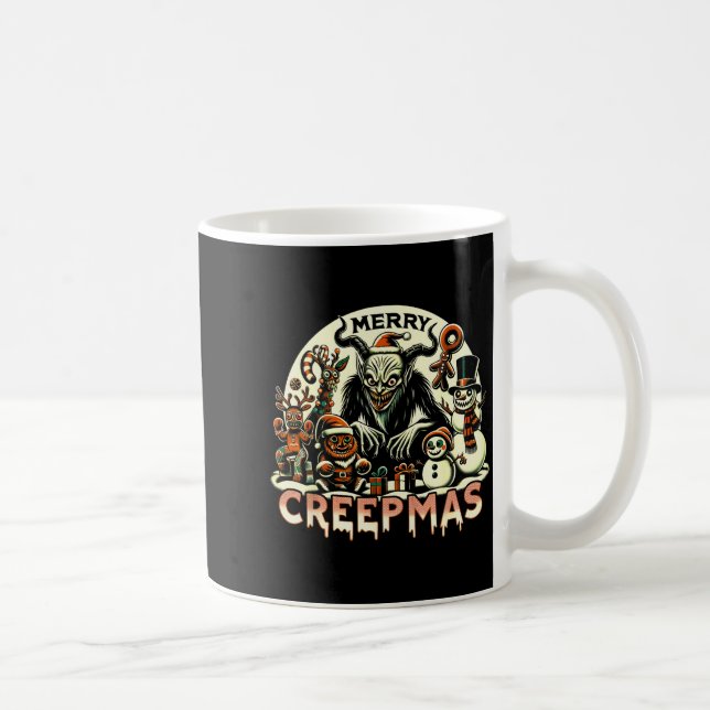 Krampus Merry Creepmas Christmas 30’s Retro Cartoo Kaffemugg (Höger)
