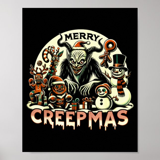Krampus Merry Creepmas Christmas 30’s Retro Cartoo Poster (Framsidan)
