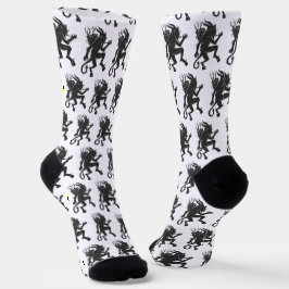 Krampus Mönster Crew Socks