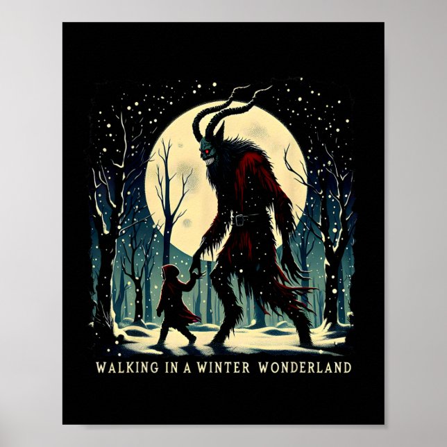 Krampus Mörk Winter Helgdag Walking in a Winter Wo Poster (Framsidan)