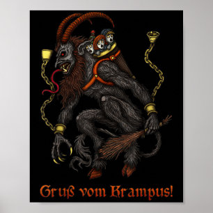 Krampus Mörkt Jul God Krampus Högtid Horro Poster