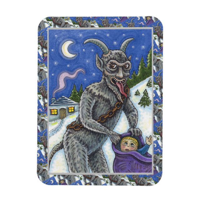 KRAMPUS & NAUGHTY CHILDREN, SCARY CHRISTMAS STORY MAGNET (Vertikal)