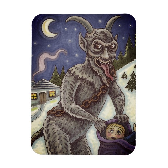 KRAMPUS & NAUGHTY CHILDREN, SCARY CHRISTMAS STORY MAGNET (Vertikal)