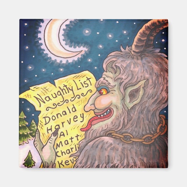 KRAMPUS NAUGHTY LIST CHRISTMAS MAGNET Customize (Framsidan)