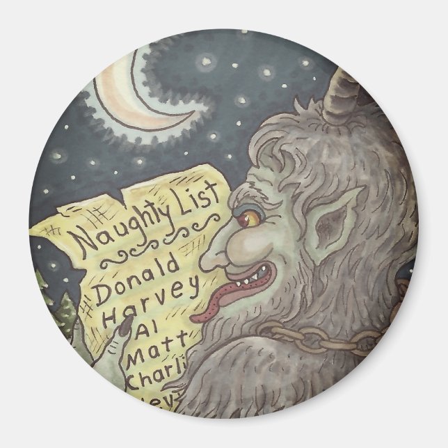 KRAMPUS NAUGHTY LIST CHRISTMAS MAGNET Customize (Framsidan)